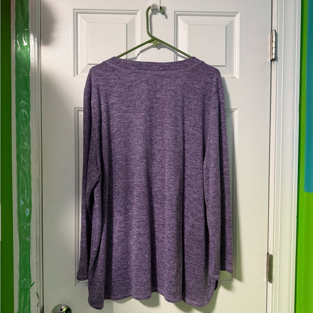 Southern Lady Kangaroo Pocket Spring Top (2X, Purple) - Picture 2 of 4